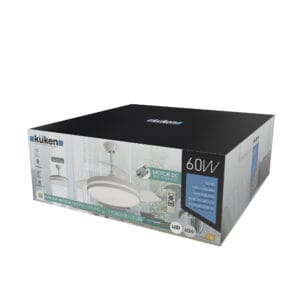 VENTILADOR TECHO BLANCO LED REGULABLE 4 ASPAS RETRACTIL – Image 3