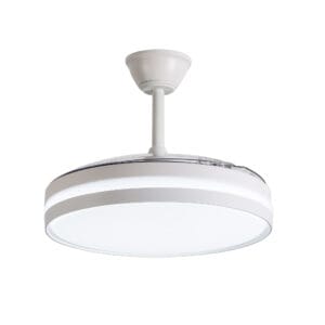 VENTILADOR TECHO BLANCO LED REGULABLE 4 ASPAS RETRACTIL – Image 2