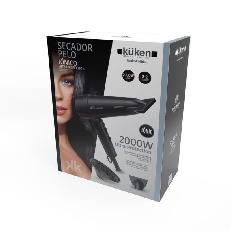 SECADOR PROFESIONAL IÓNICO 2000W NEGRO MATE - Afbeelding 4