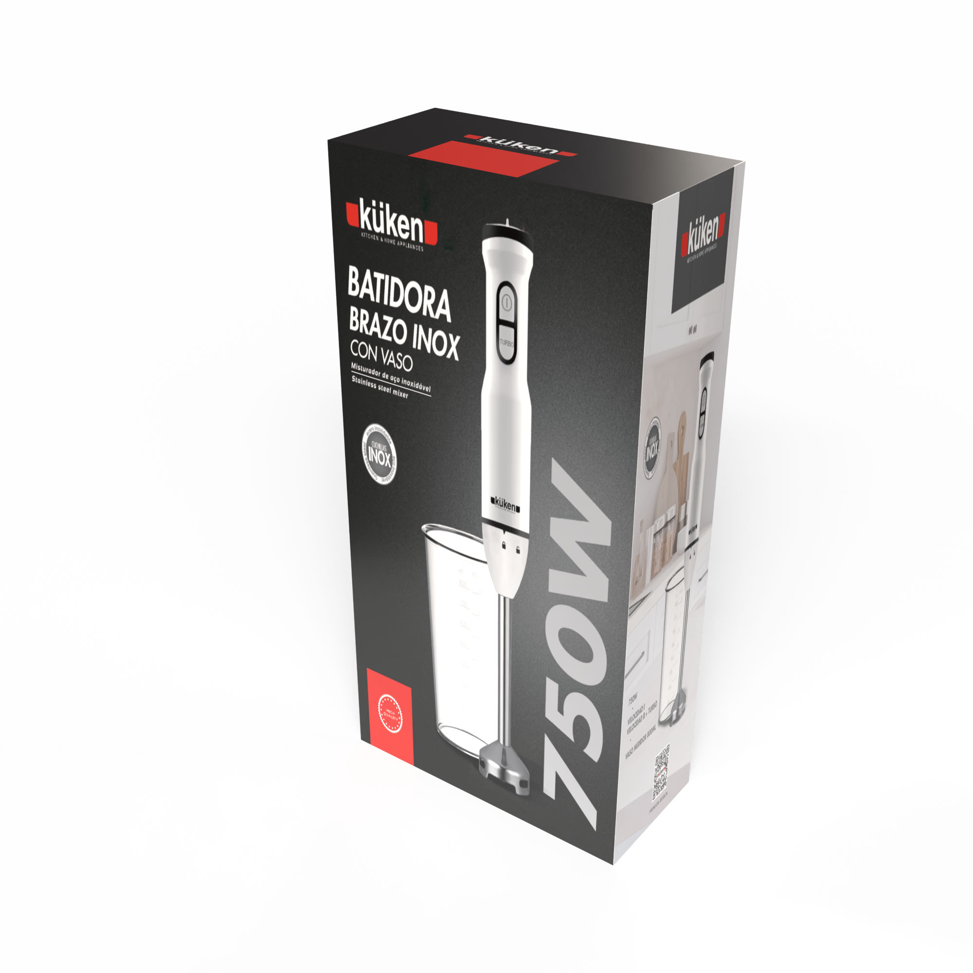 BATIDORA BRAZO 750W CON VASO PLÁSTICO 800ML KUKEN – Image 2