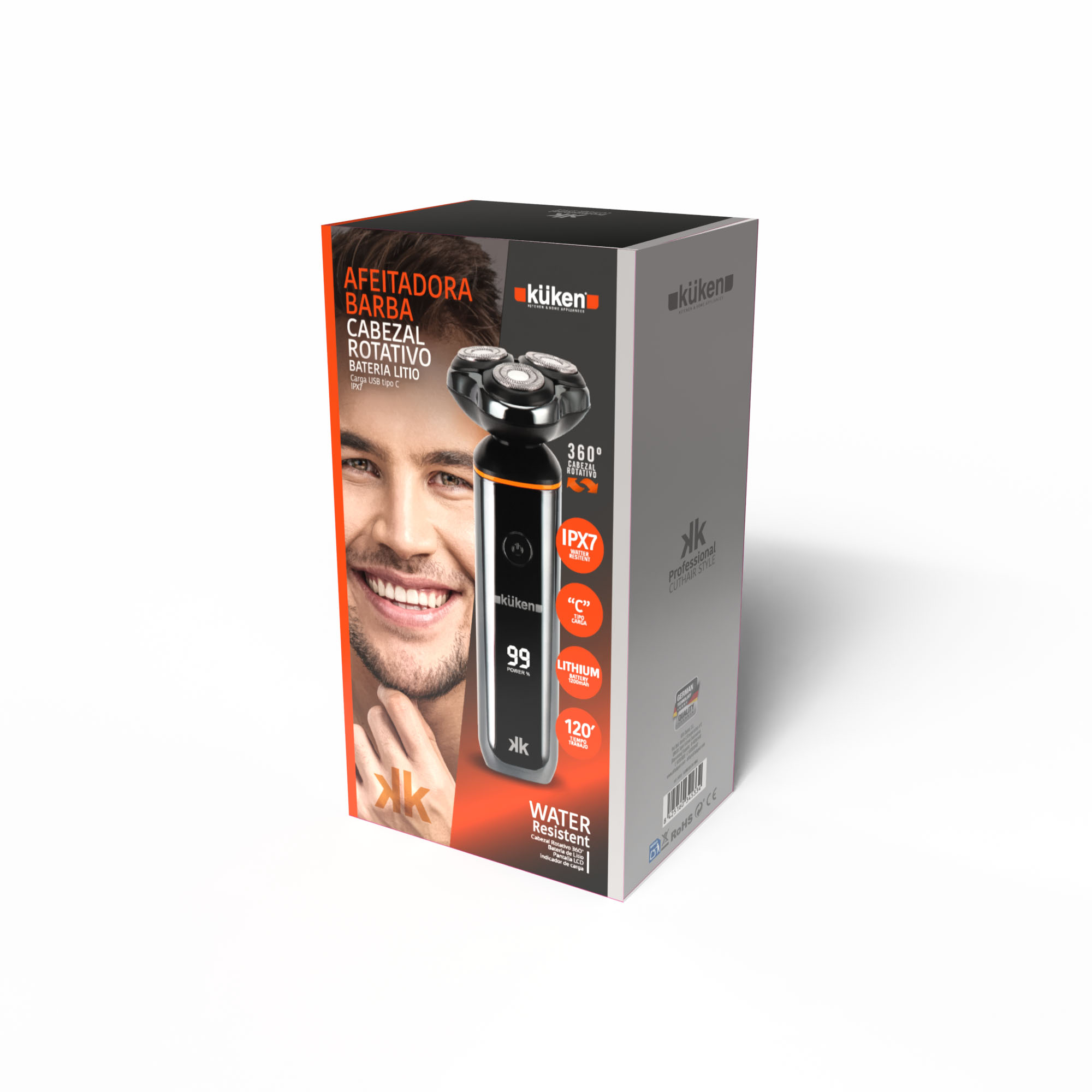 AFEITADORA BARBA KUKEN IPX7 CABEZAL ROTATIVO - Image 2